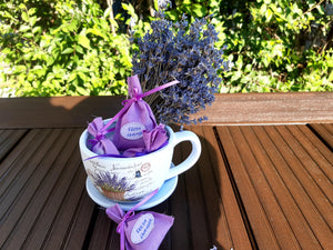 Lavender print mug garden