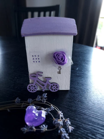 Lavender miniature house hand crafted