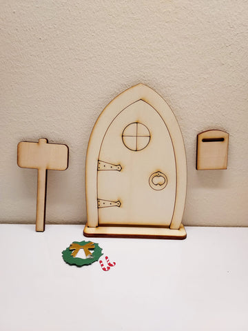 Irish fairy arched door or Santa's workshop for DIY 14X10 cm
