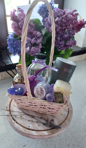 Lavender toiletries gift basket